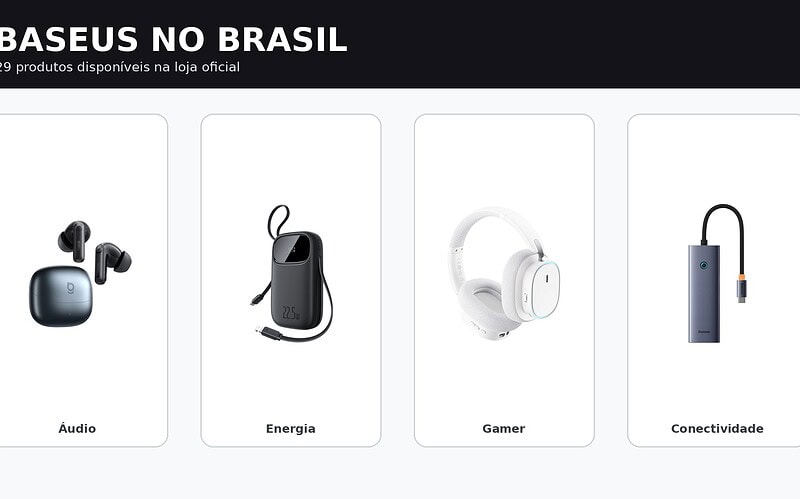 Produtos baseus no brasil disponíveis na loja oficial