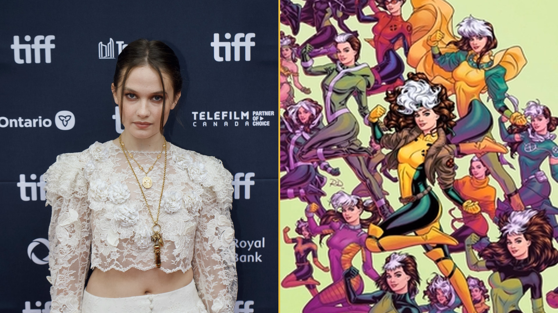Novo elenco de x-men no mcu: veja o que sabemos Montagem lado a lado com cailee spaeny e vampira nos quadrinhos