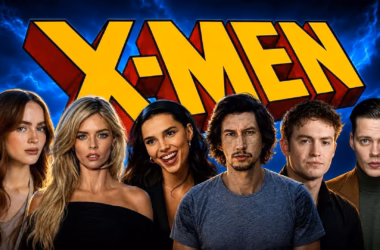 Un montage présentant des acteurs potentiels du casting des X-Men dans l'univers cinématographique Marvel, devant le logo de l'équipe.