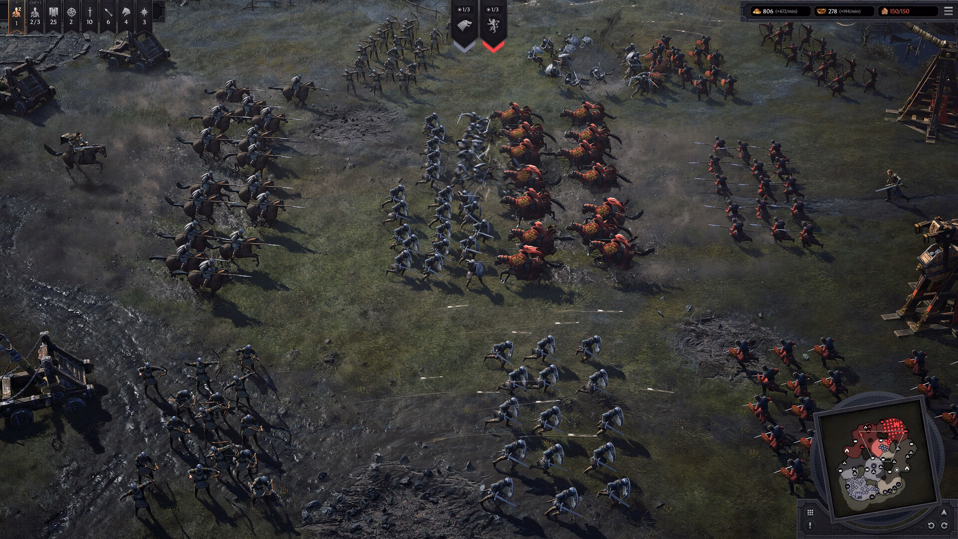 Game of thrones: war for westeros chega ao pc em 2027 Exércitos se enfrentam em um campo de batalha no jogo game of thrones: war for westeros.