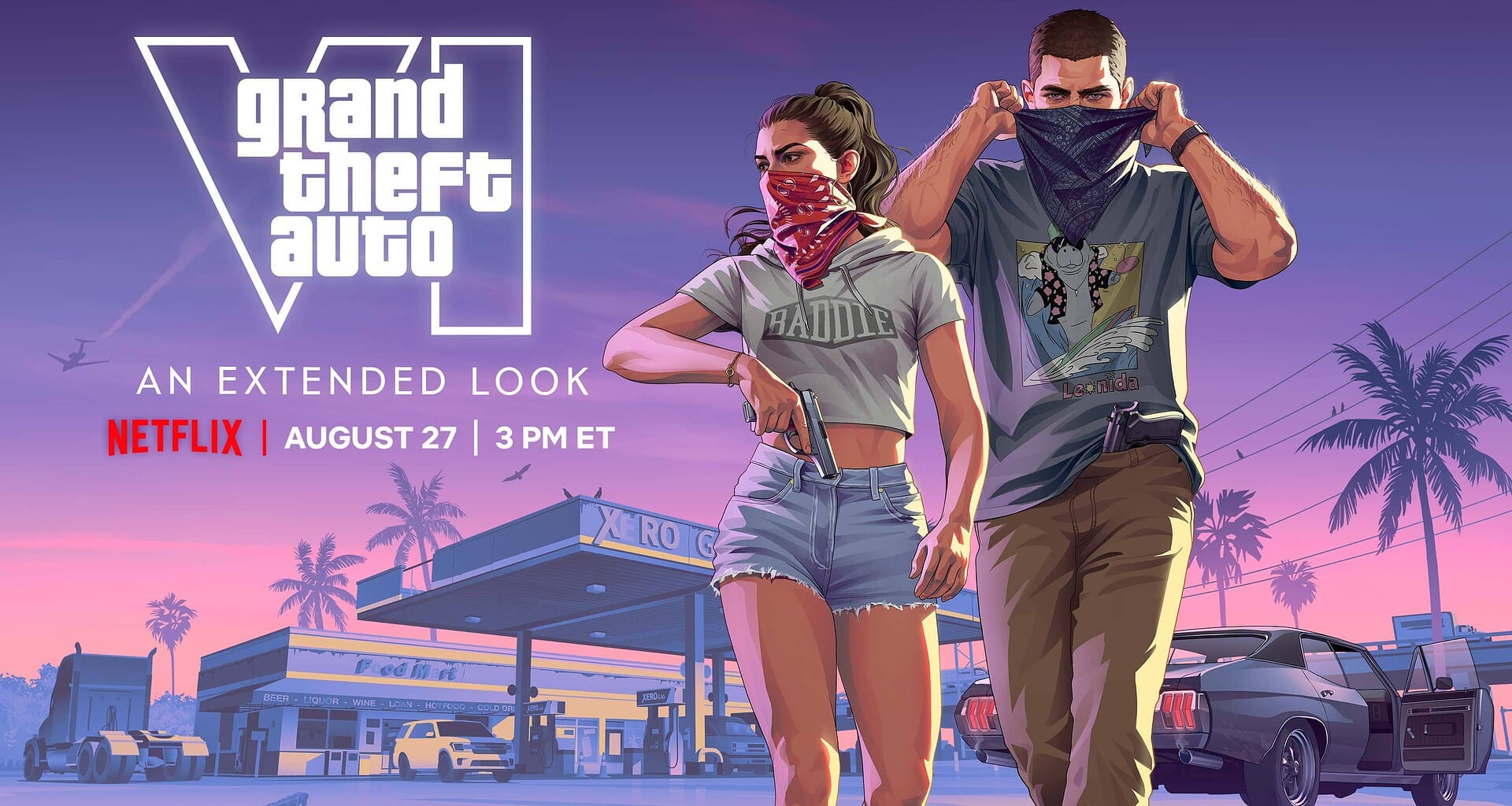 Lucia e jason mascarados em arte do extended look de gta 6