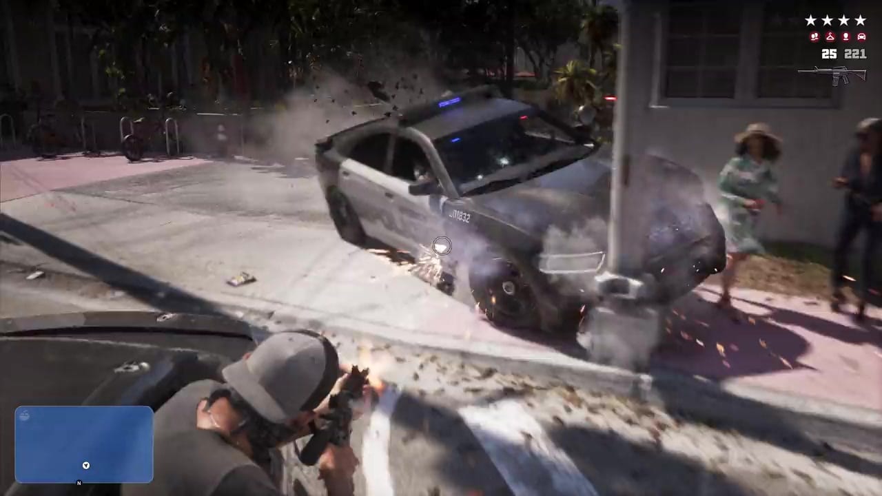 Perseguição policial com carro e viatura em gta 6