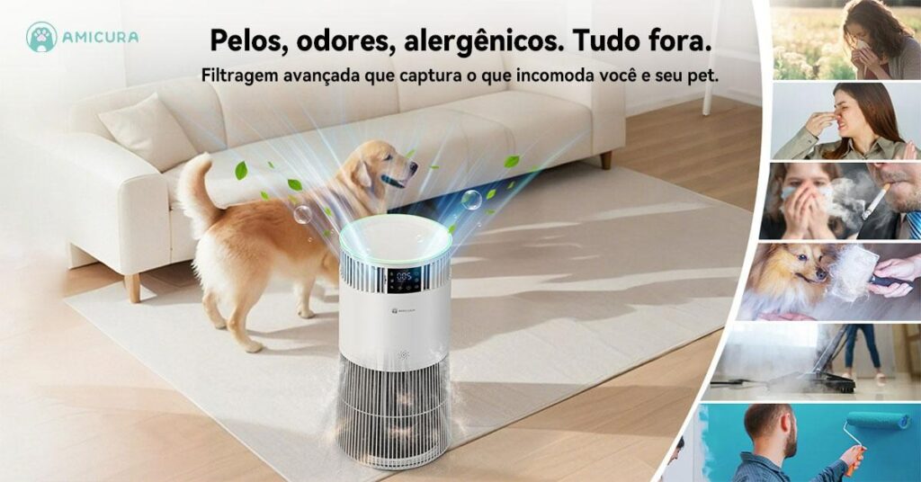 Amicura p2: como o purificador de ar pode melhorar a qualidade do ar em casas com pets