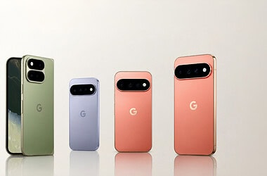 Quatro smartphones google pixel 11 nas cores verde, lilás e coral