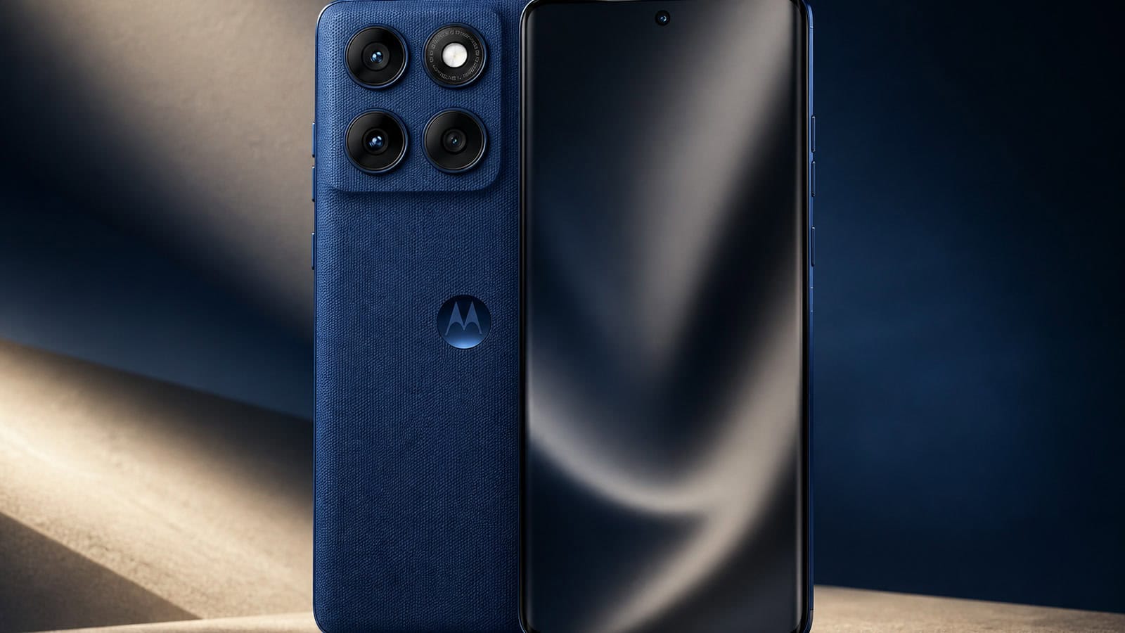 Motorola edge 2025 em composição editorial para a lista de celulares compatíveis com android 17