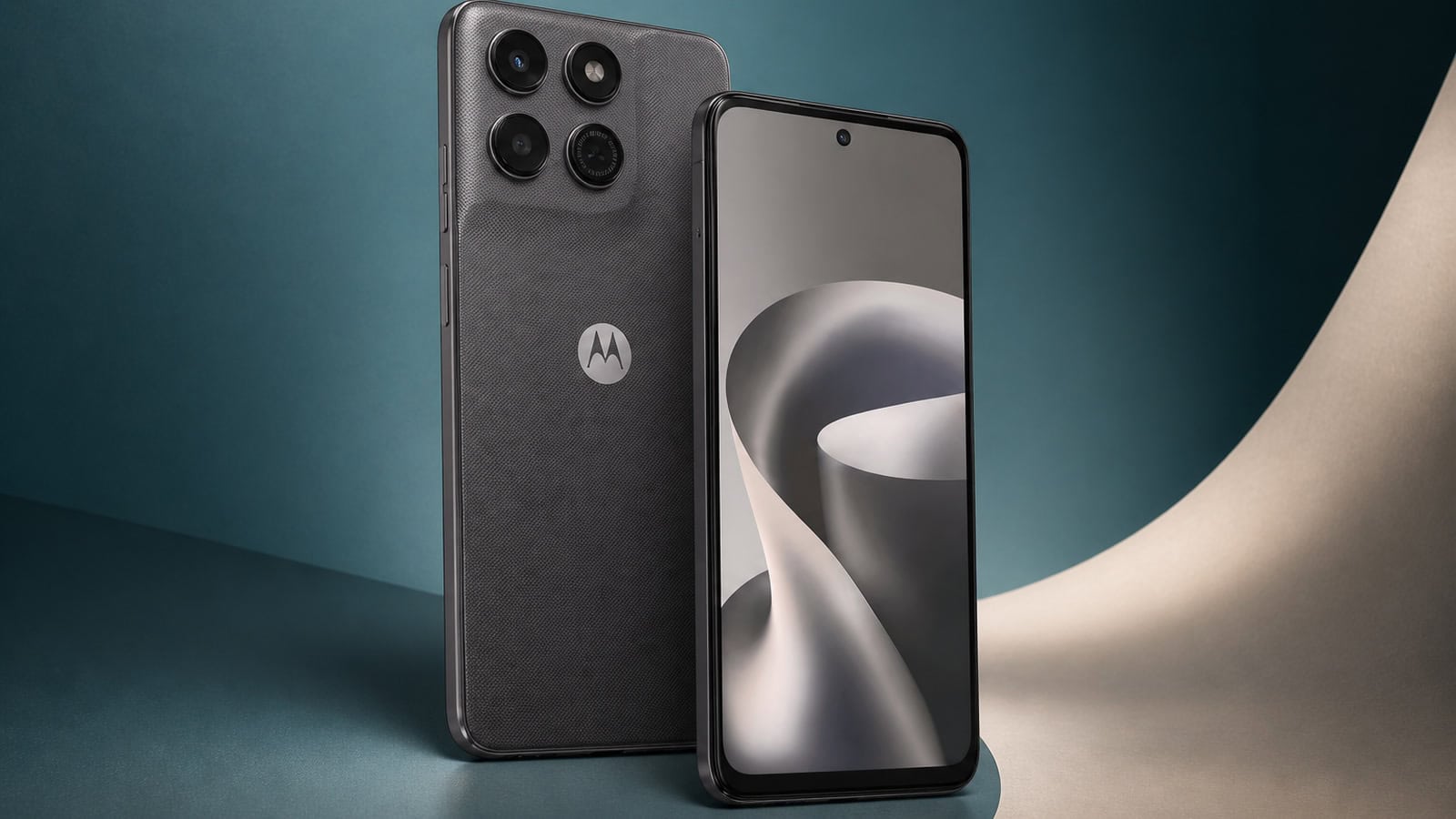 Moto g37 em composição editorial para a lista de celulares compatíveis com android 17