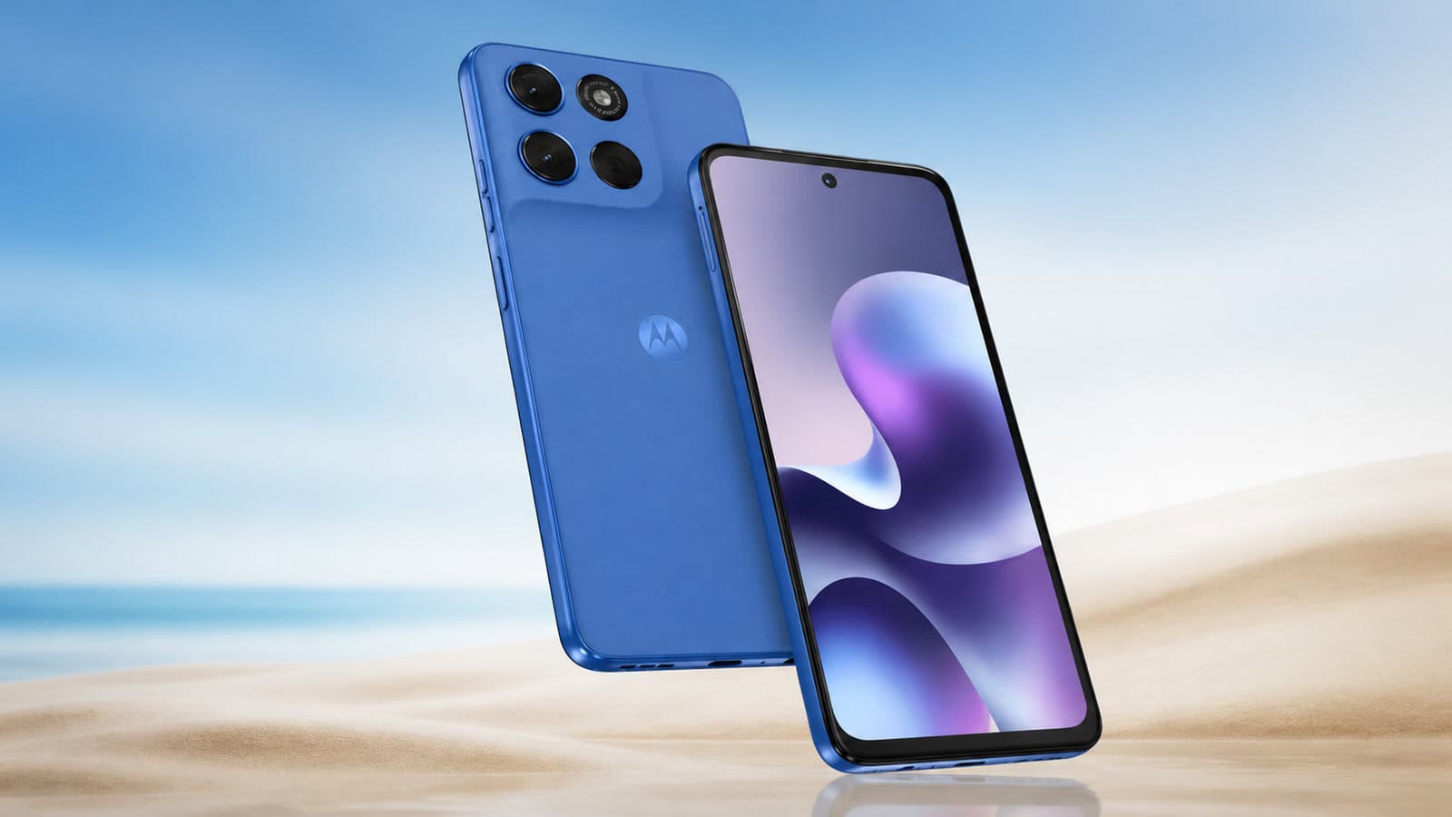 Moto g57 em composição editorial para a lista de celulares compatíveis com android 17