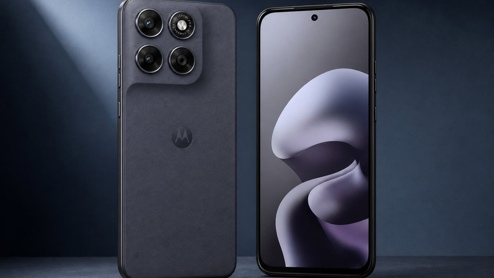 Moto g67 em composição editorial para a lista de celulares compatíveis com android 17