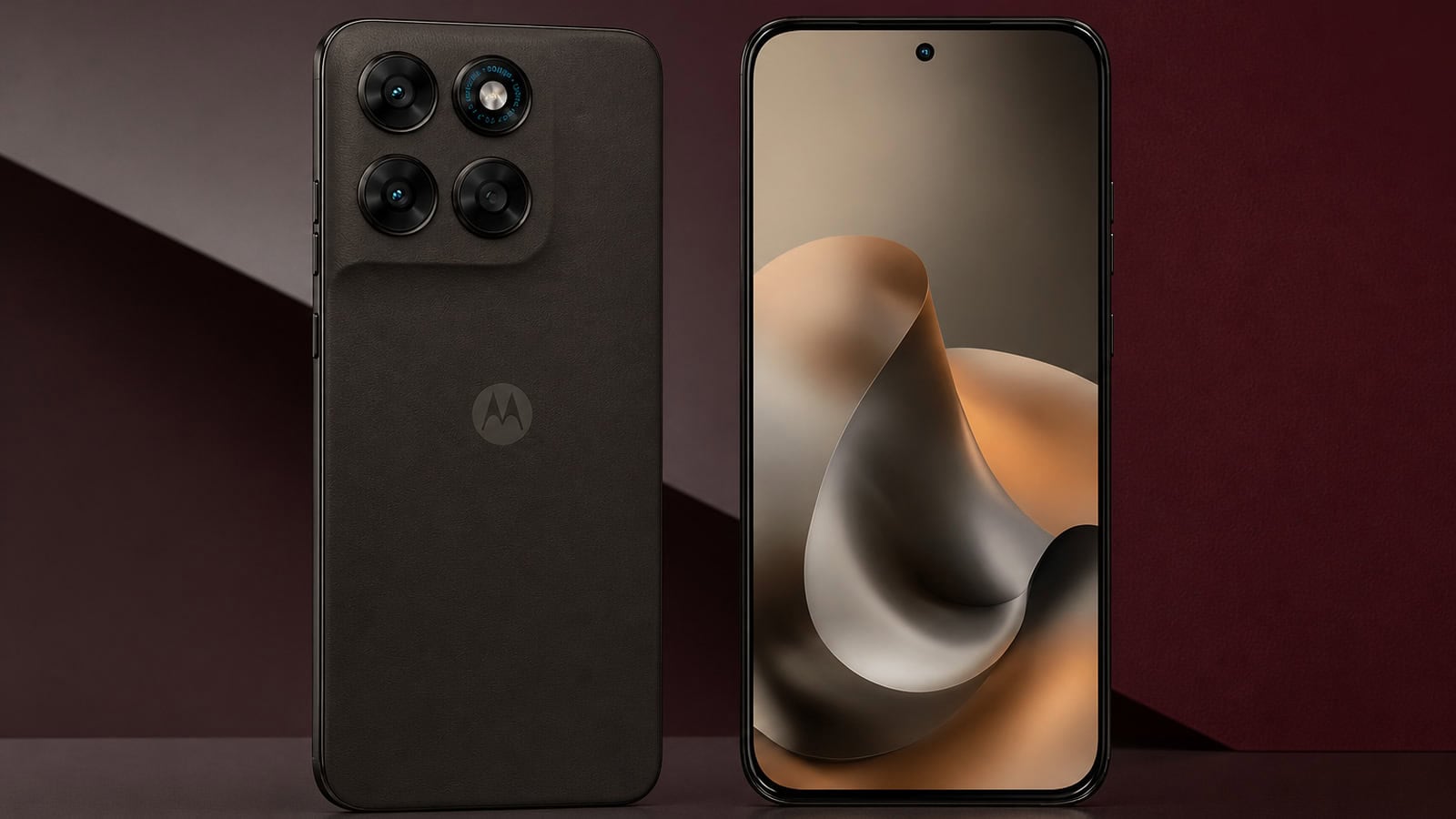 Moto g77 em composição editorial para a lista de celulares compatíveis com android 17