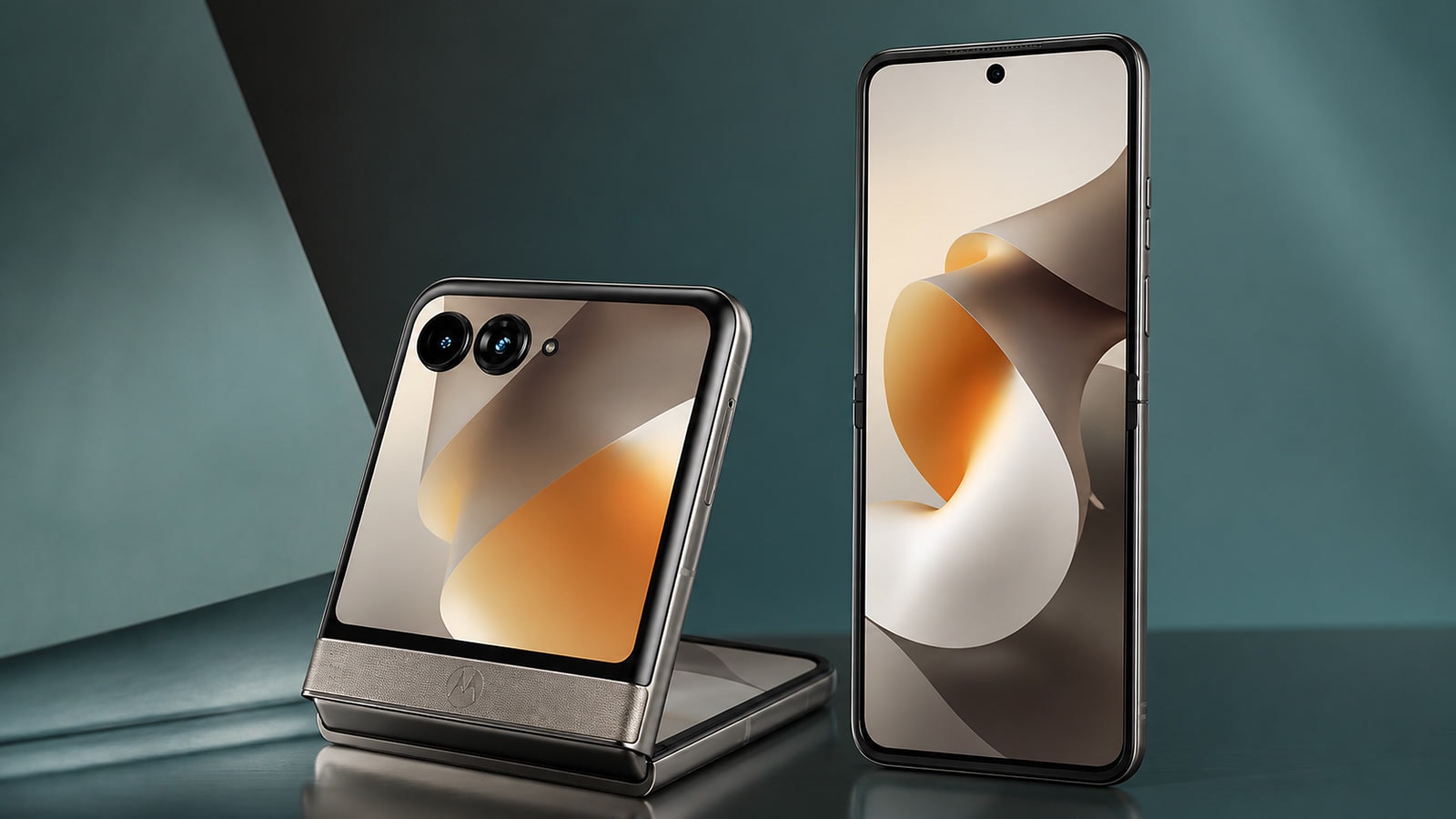 Motorola razr 70 / motorola razr 2026 em composição editorial para a lista de celulares compatíveis com android 17