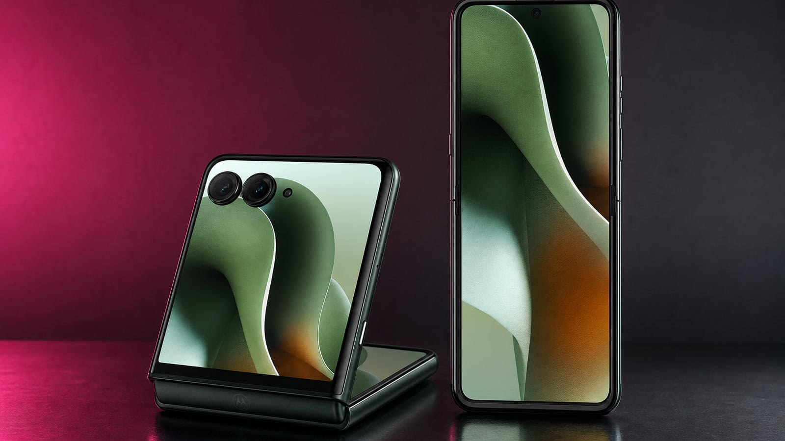 Motorola razr+ 2025 em composição editorial para a lista de celulares compatíveis com android 17