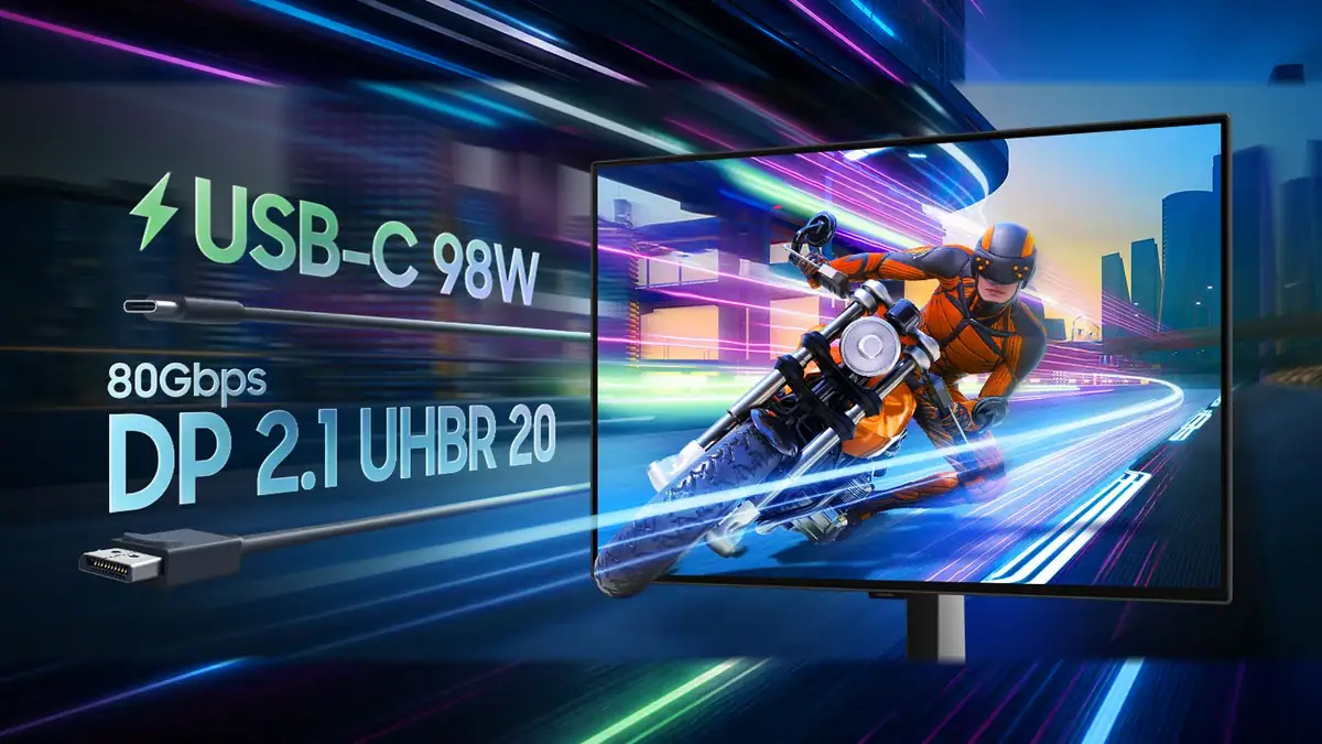 Odyssey oled g8 com usb-c de 98 w e displayport 2. 1 uhbr20 de até 80 gbps