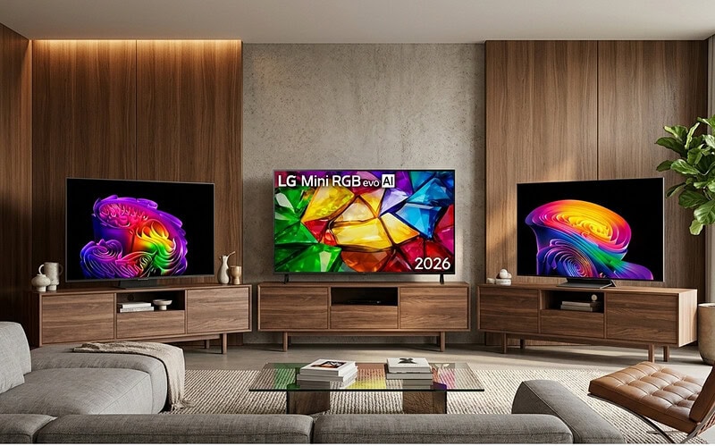 Lg mostra lineup de smart tvs para 2026. Lg apresenta no brasil suas smart tvs de 2026, com mini rgb evo, oleds de até 165 hz, qned mini led, modelos uhd e opções compactas com webos.