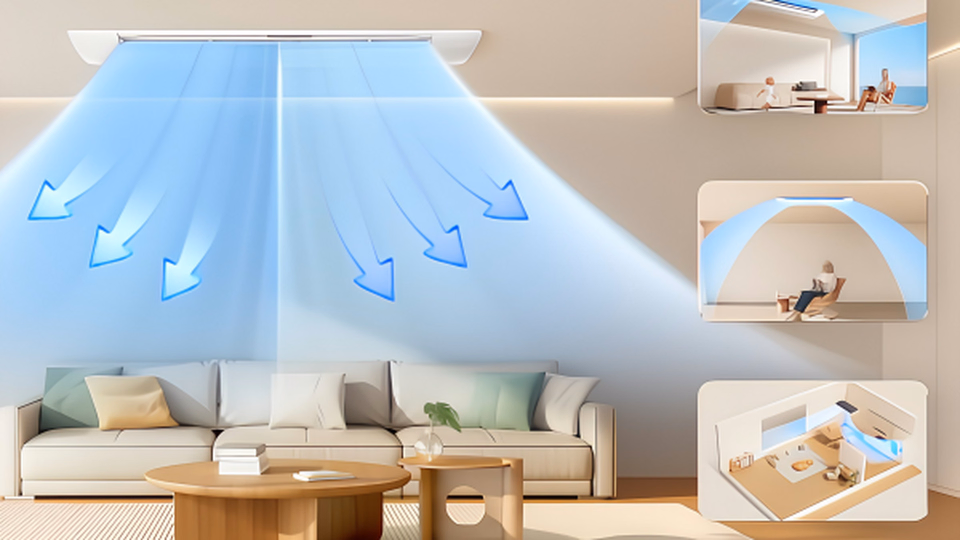 Tcl multi-split climatiza até 5 ambientes com uma condensadora Ar-condicionado tcl cassete 1 via distribui o fluxo de ar por uma sala