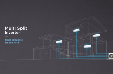 Sistema de ar-condicionado tcl multi-split com quatro unidades internas conectadas a uma condensadora