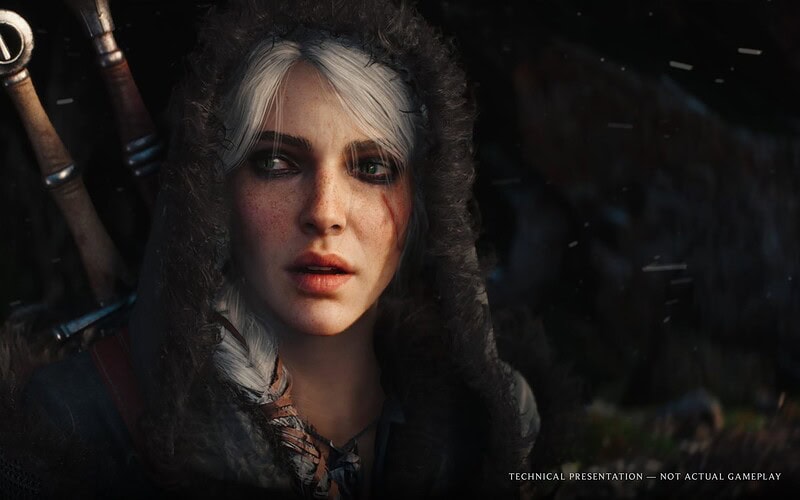 Ciri aparece com capuz em cena da demonstração técnica de the witcher 4