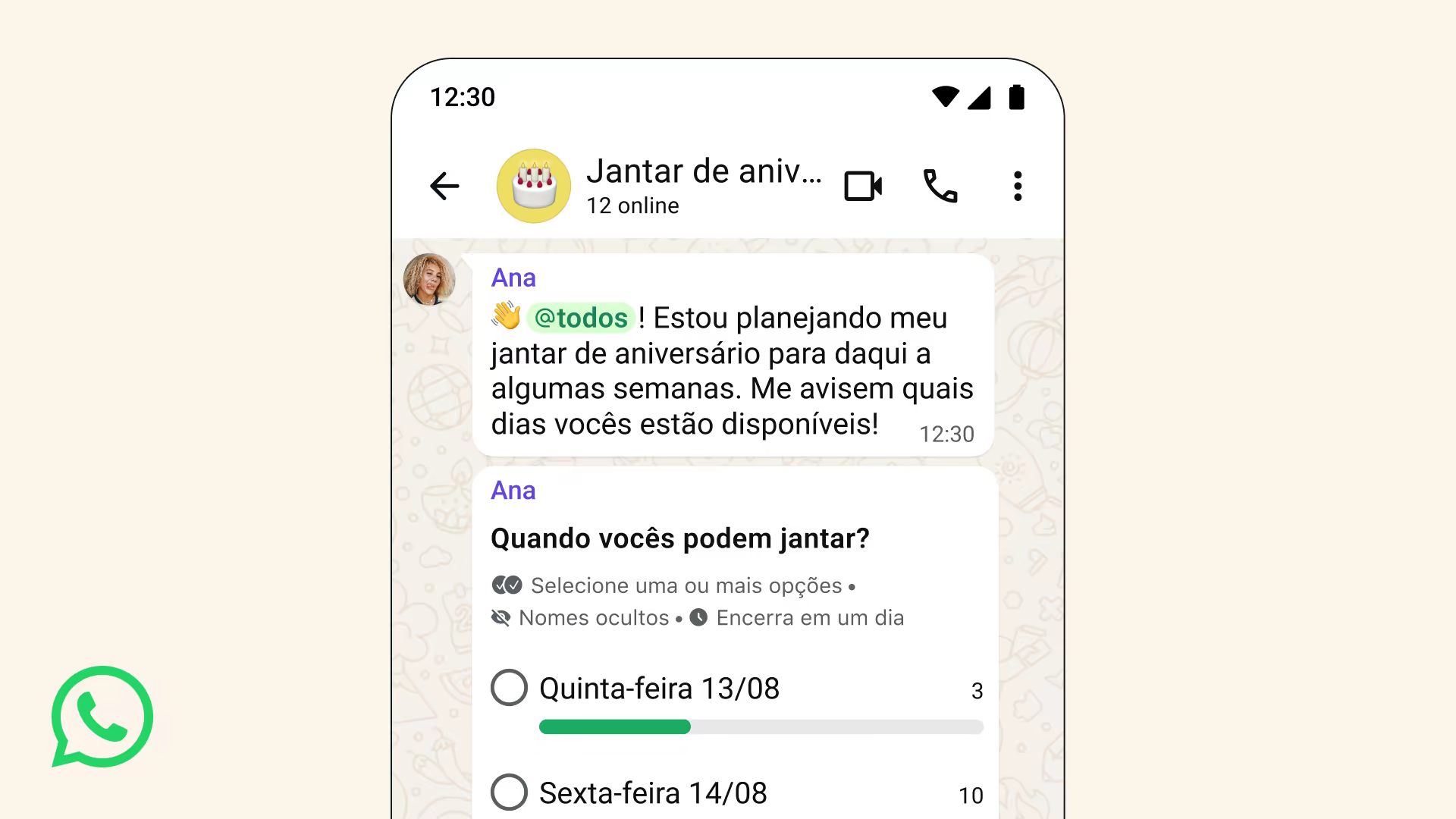 Whatsapp ganha @todos e enquetes com votos anônimos; veja novidades Conversa de grupo do whatsapp com menção @todos e enquete com nomes ocultos e prazo de encerramento