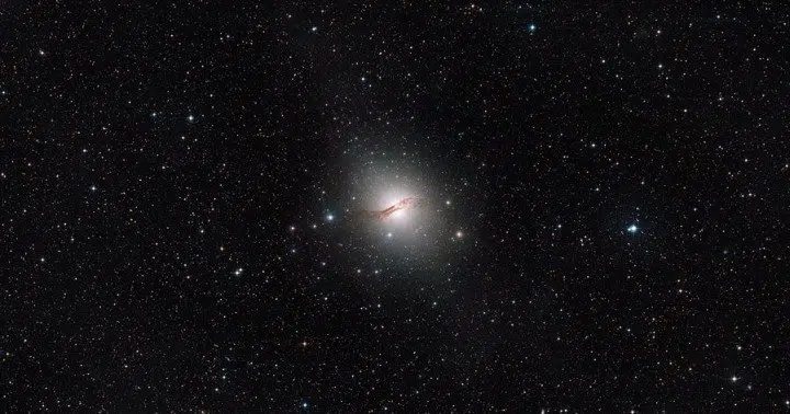 Hubble locates halo of centaurus galaxy a Image of the centaurus galaxy a captured by the hubble telescope /esa/nasa/afp