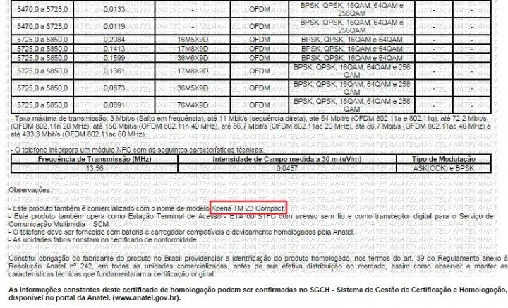 Xperia z3 deve ser lançado em breve no brasil com versões dual chip e compact Sony-xperia-z3-compact-anatel-showmetech