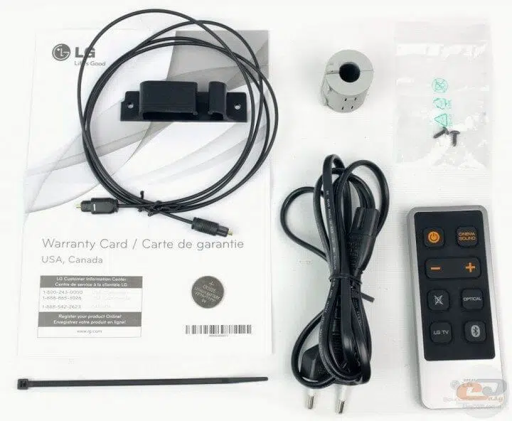 Review: lg soundplate lap340, substitui um home theater? Kit de acessórios do soundplate. Mas você pode dispensar o cabo óptico pelo bluetooth