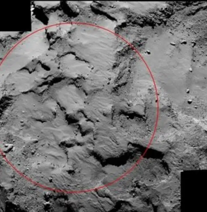 Sonda rosetta tira foto do local de pouso em um cometa Rosetta capturou imagem do ponto j / nasa/esa / afp