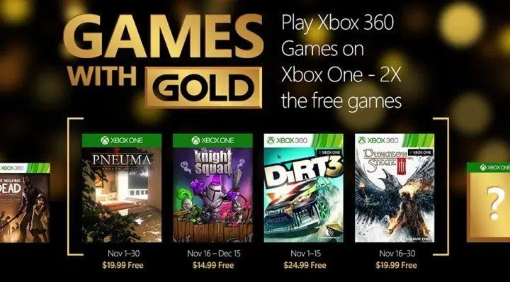 Games with gold: jogos grátis para novembro 2015 e retrocompatibilidade Games with golg november 2015