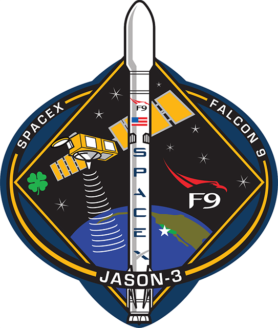 Logo oficial da missão, o satélite foi feito em parceira entre dois institutos americanos.