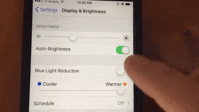 iOS 9: מה חדש משמרת לילה-gif