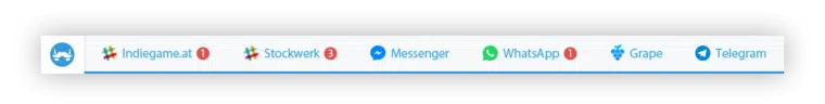 Franz é um app que junta whatsapp, telegram, messenger, slack e hangouts em um só Franz_tabbar