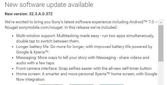 Xperia z5 android nougat