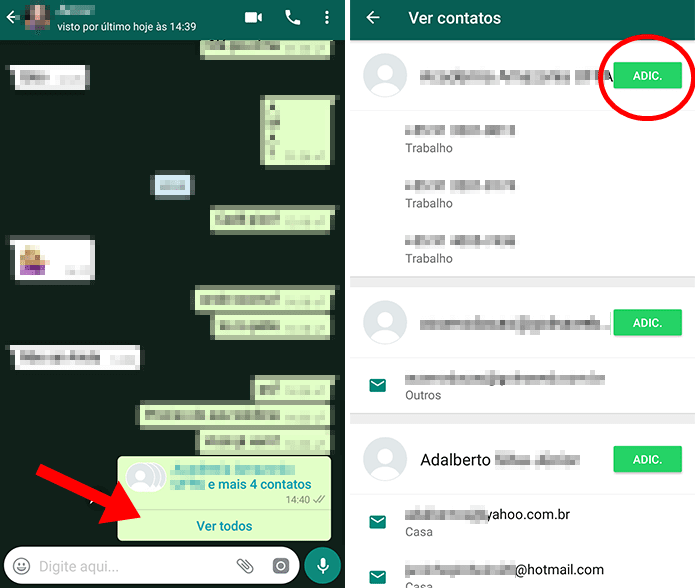 Whatsapp contatos