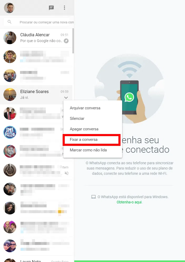 Whatsapp: pin the most important conversations to the top of the screen Pinning conversations on whatsapp web