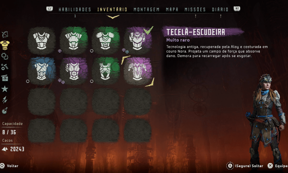 Screenshot do jogo horizon zero dawn. Traje tecelã-escudeira (shield-weaver outfi) Horizon zero dawn: veja como conseguir o melhor traje do jogo. Veja como conseguir a melhor armadura do game horizon zero dawn, o traje tecelã-escudeira (shield-weaver outfit)
