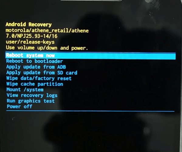 Tutorial: como restaurar o android para o padrão de fábrica(todas as marcas) Reinicie o sistema escolhendo reboot system now