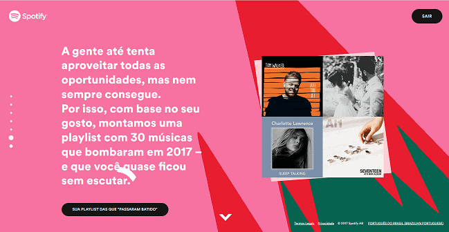 Spotify lança retrospectiva individual de 2017 para os usuários .