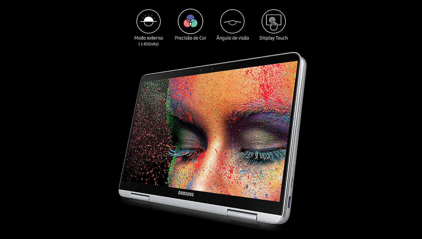 Review: notebook samsung style s51 pen, o 2 em 1 premium da marca Os modos de tela aumentam e diminuem o brilho da tela de acordo com o local