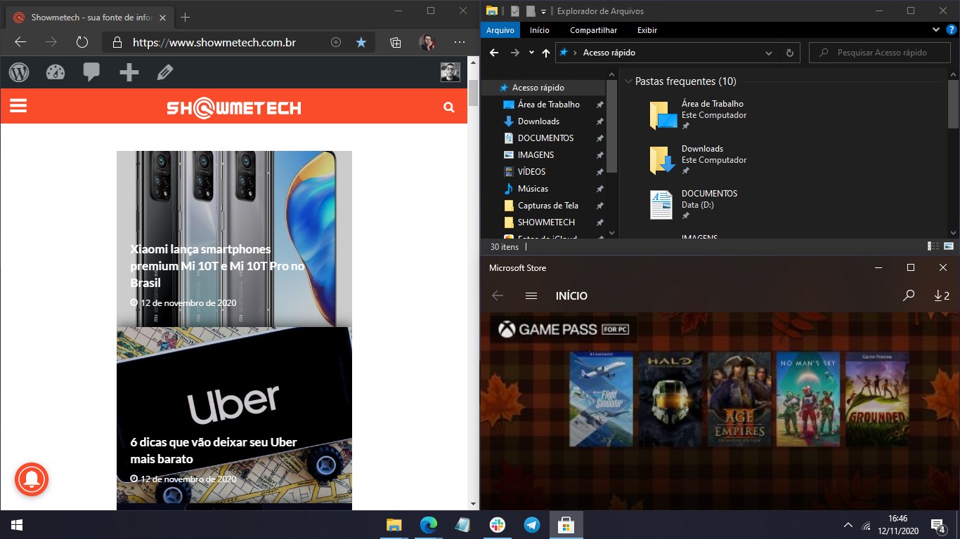 17 truques do windows 10 que você precisa conhecer Print de uma tela dividida, um dos truques do windows 10
