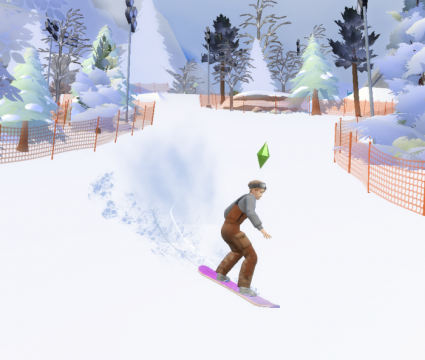 Review: the sims 4 diversão na neve é uma expansão espetacular ao game básico The sims 4 diversão na neve homem pratica snowboard