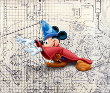 10 cursos online mais legais na khan academy Mickey representando o curso de narrativa de parque temático.