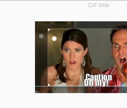 Como transformar vídeo do youtube em gif facilmente Captura de tela do site gifs. Com. À direita, o vídeo com cena do filme as branquelas. À esquerda, a seção crop é exibida.