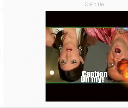 Como transformar vídeo do youtube em gif facilmente Captura de tela do site gifs. Com. À direita, o vídeo com cena do filme as branquelas. À esquerda, a seção flip vertically é exibida.