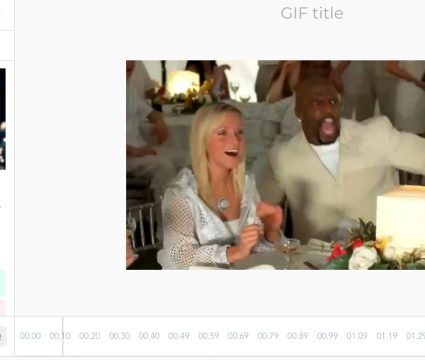 Como transformar vídeo do youtube em gif facilmente Captura de tela do site gifs. Com. À direita, o vídeo com cena do filme as branquelas. À esquerda, a seção warp é exibida.