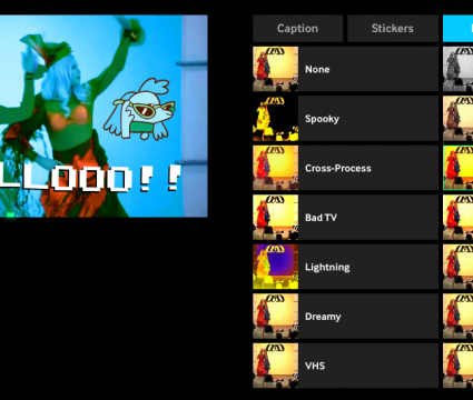 Como transformar vídeo do youtube em gif facilmente Captura de tela do site giphy! À esquerda, o vídeo com cena do filme as branquelas. À direita, a seção para adicionar filtros de imagem