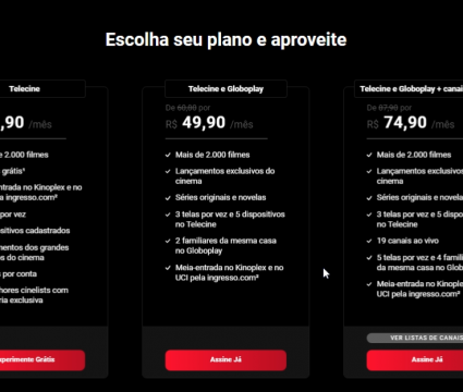 Os 5 serviços de streaming mais populares no brasil Telecine play, um dos serviços de streaming mais populares do brasil