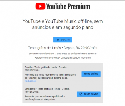Youtube premium vale à pena? Saiba tudo sobre o serviço Youtube premium e seus preços