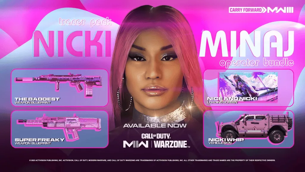 Nicki Minaj e diversos itens exclusivos chegam ao Call of Duty